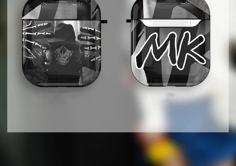Custom AirPods 1 and 2 generation protective cover with anime design showing full coverage protection
