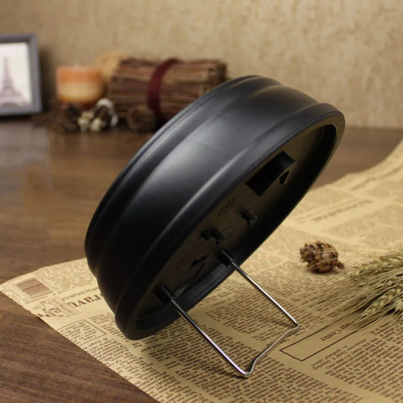 European style retro desk clock with 6-inch round dial on a desk
