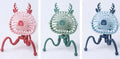 Pink USB rechargeable octopus stroller fan with flexible legs attached to a baby pushchair