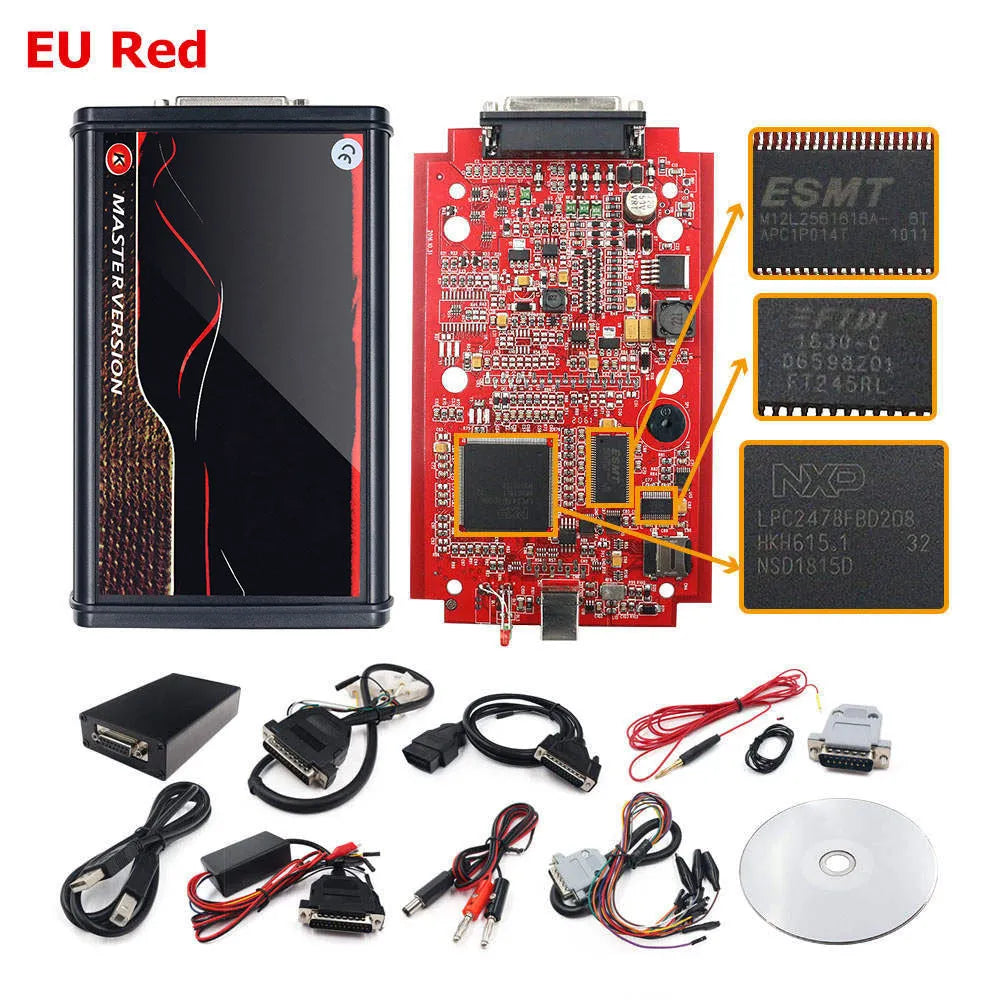 Black KESS V2 car diagnostic tool and brush writing set for ECU programming