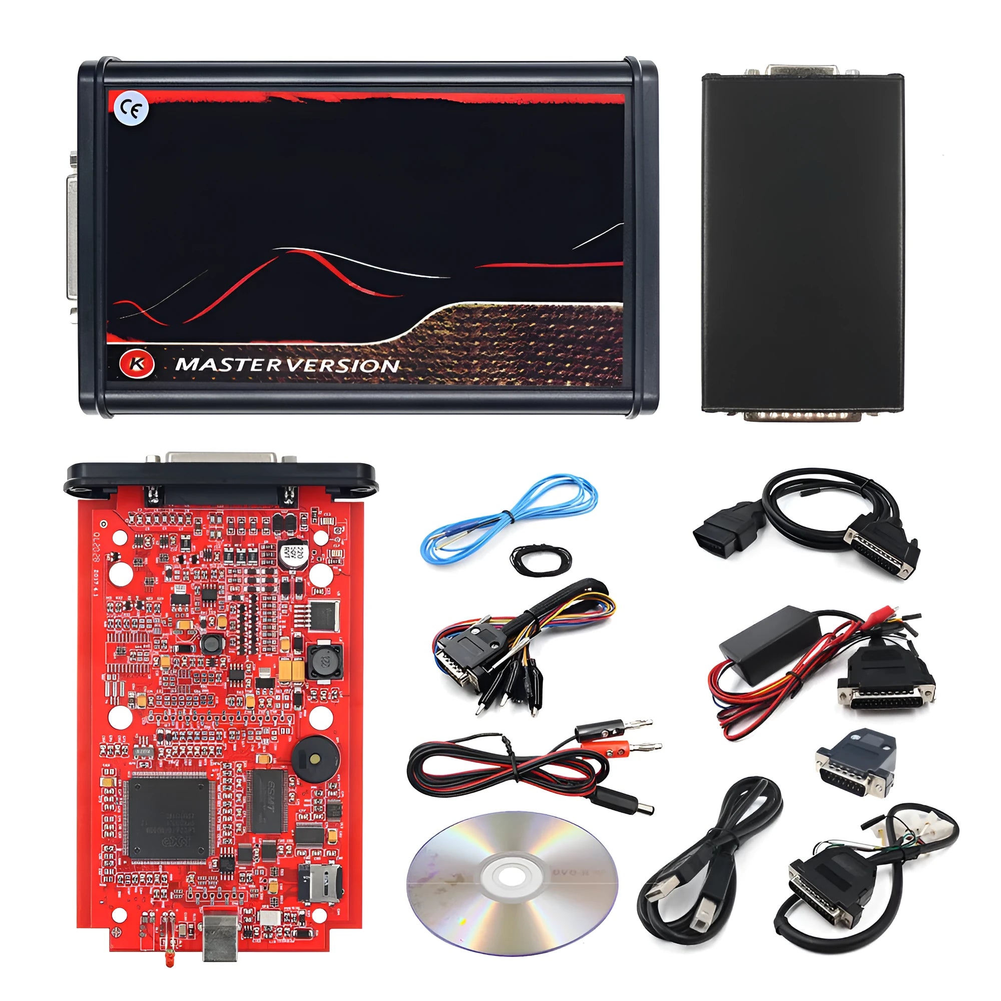 Black KESS V2 car diagnostic tool and brush writing set for ECU programming