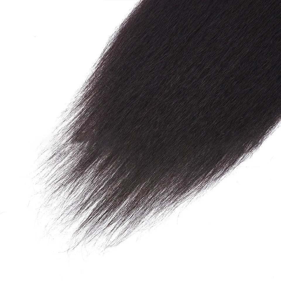 Kinky straight human hair ponytail clip in extension 8 to 28 inch real hair hand woven for ladies