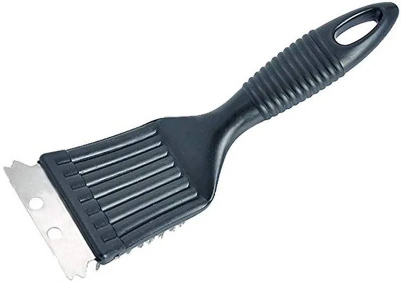 Barbecue cleaning brush with steel wire bristles and shovel end for BBG grill