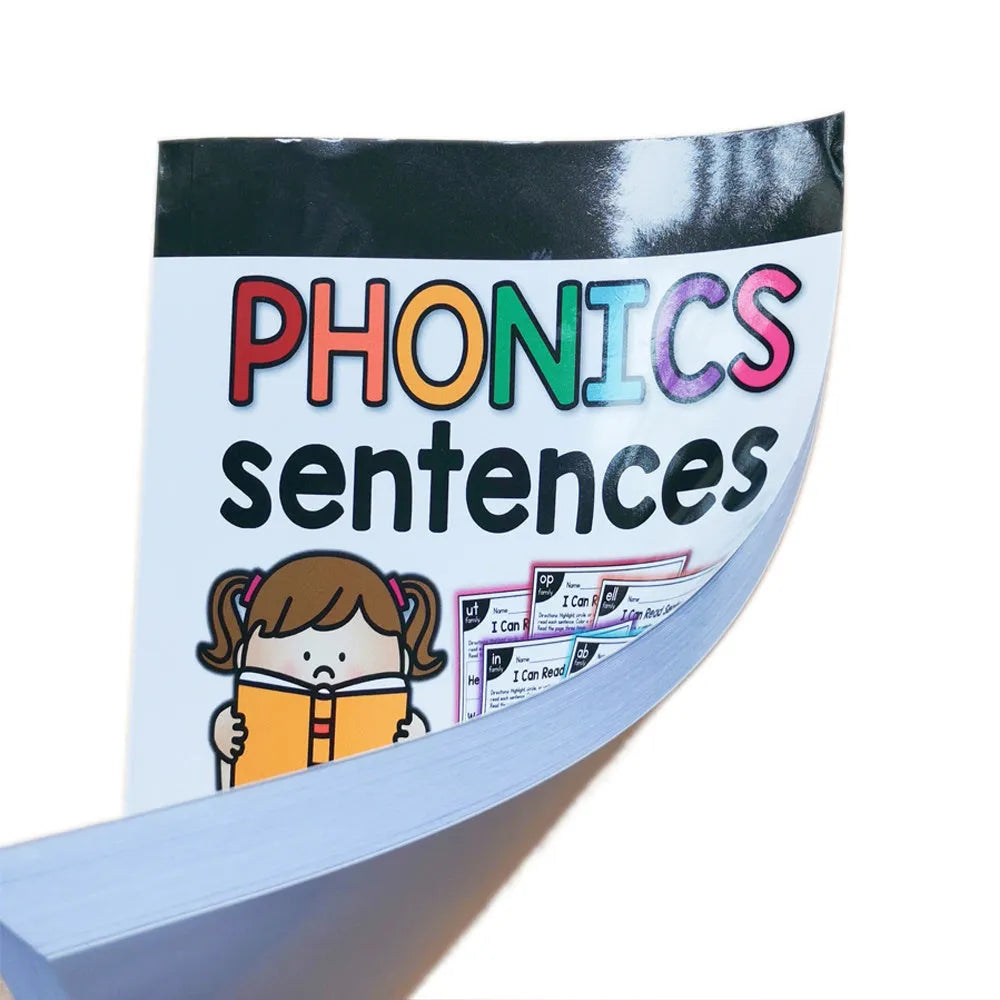 Children's phonics worksheet with English reading exercises on A4-sized paper for age 6+.