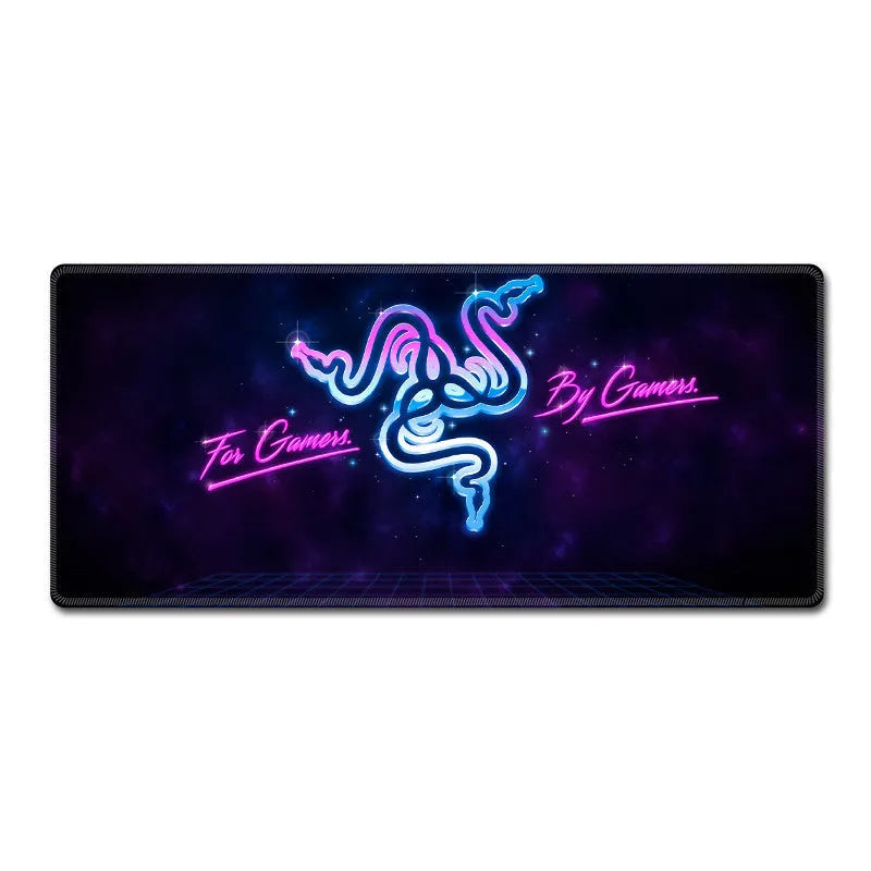 Oversized anti-skid rubber gaming mouse pad with wristband on desk
