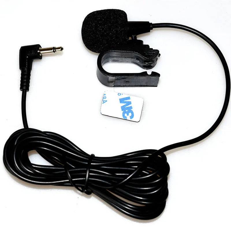 Black lavalier Bluetooth car microphone for hands-free calls and recording