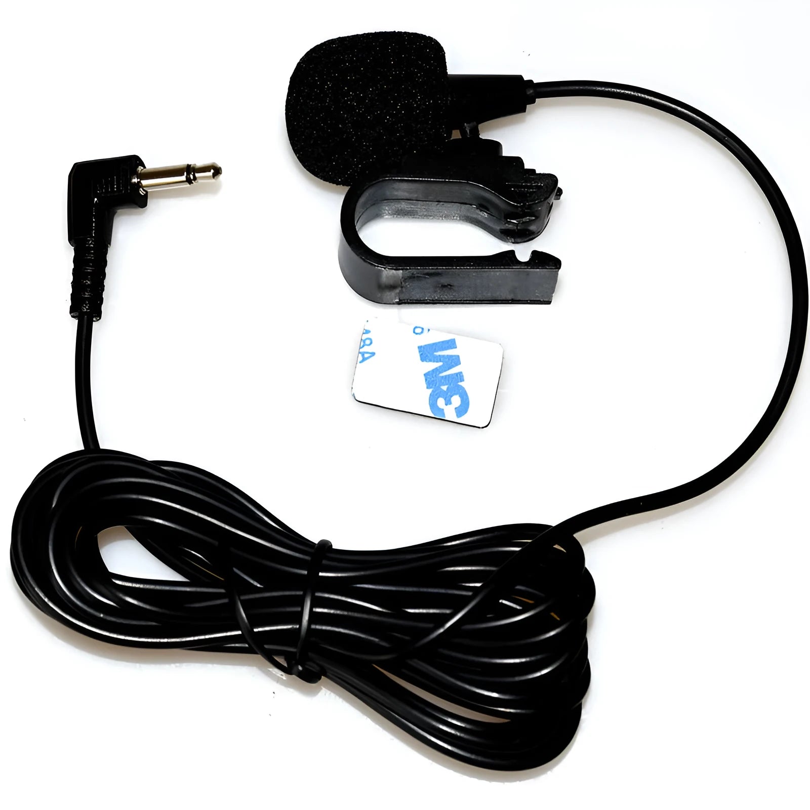 Black lavalier Bluetooth car microphone for hands-free calls and recording