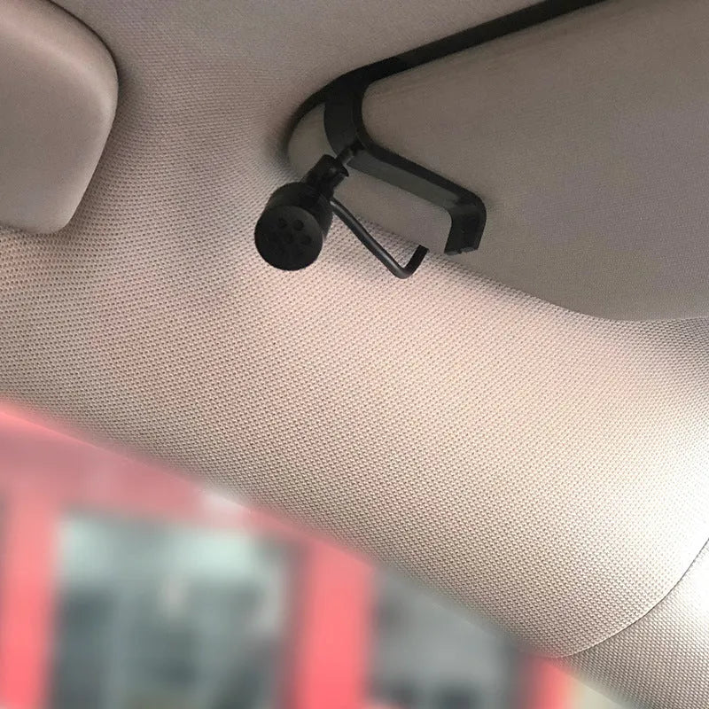 Black lavalier Bluetooth car microphone for hands-free calls and recording