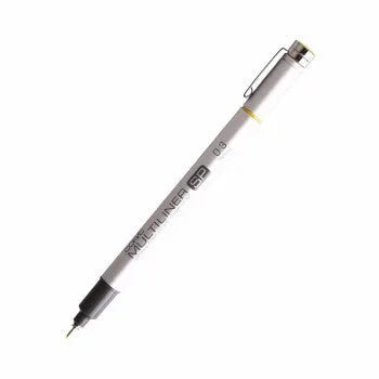 Copic Multiliner SP needle pen with aluminium body and waterproof ink, shown in black and colour options