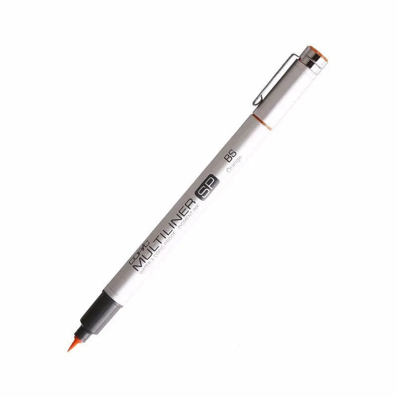 Copic Multiliner SP needle pen with aluminium body and waterproof ink, shown in black and colour options