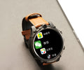 Black adult smartwatch with 1.6 inch screen on a wrist strap, showing 4G, dual camera and heart rate features.