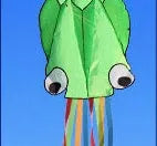 Large 4-metre octopus soft kite in red with 30-metre line and control handle on beach