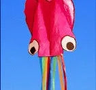 Large 4-metre octopus soft kite in red with 30-metre line and control handle on beach