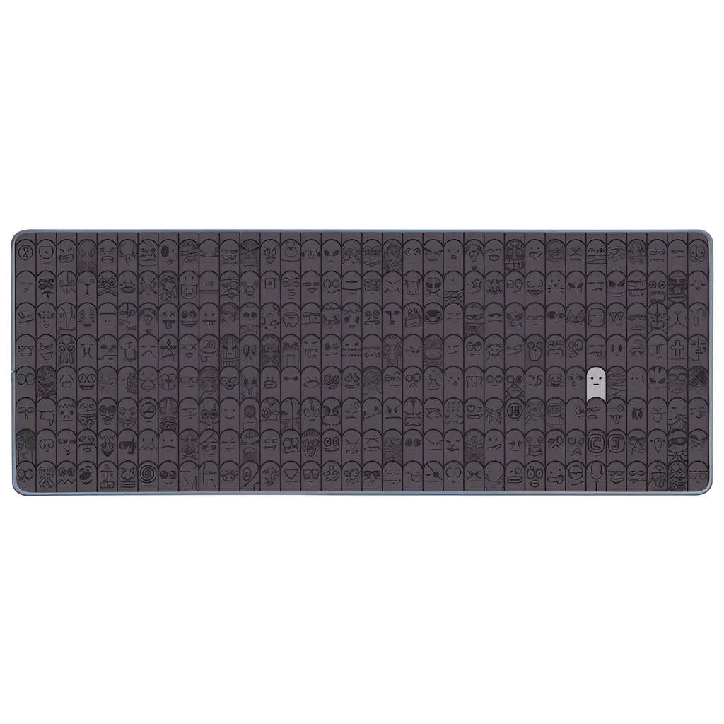 Grey cloth wrist sticker for computer mouse on desk with non-slip backing