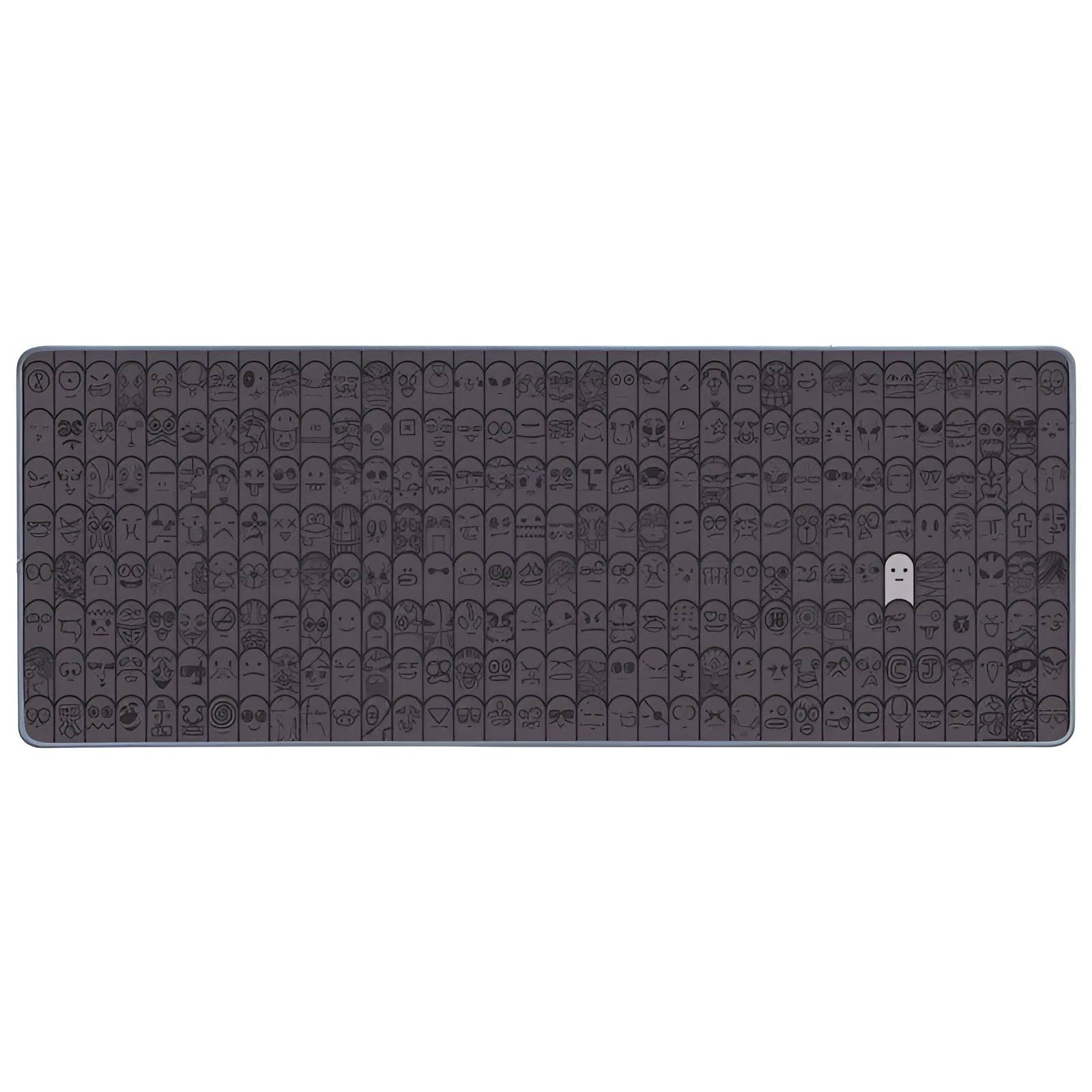 Grey cloth wrist sticker for computer mouse on desk with non-slip backing