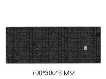 Grey cloth wrist sticker for computer mouse on desk with non-slip backing