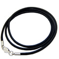 Adjustable wax rope necklace with round stainless steel buckle in black, red or brown