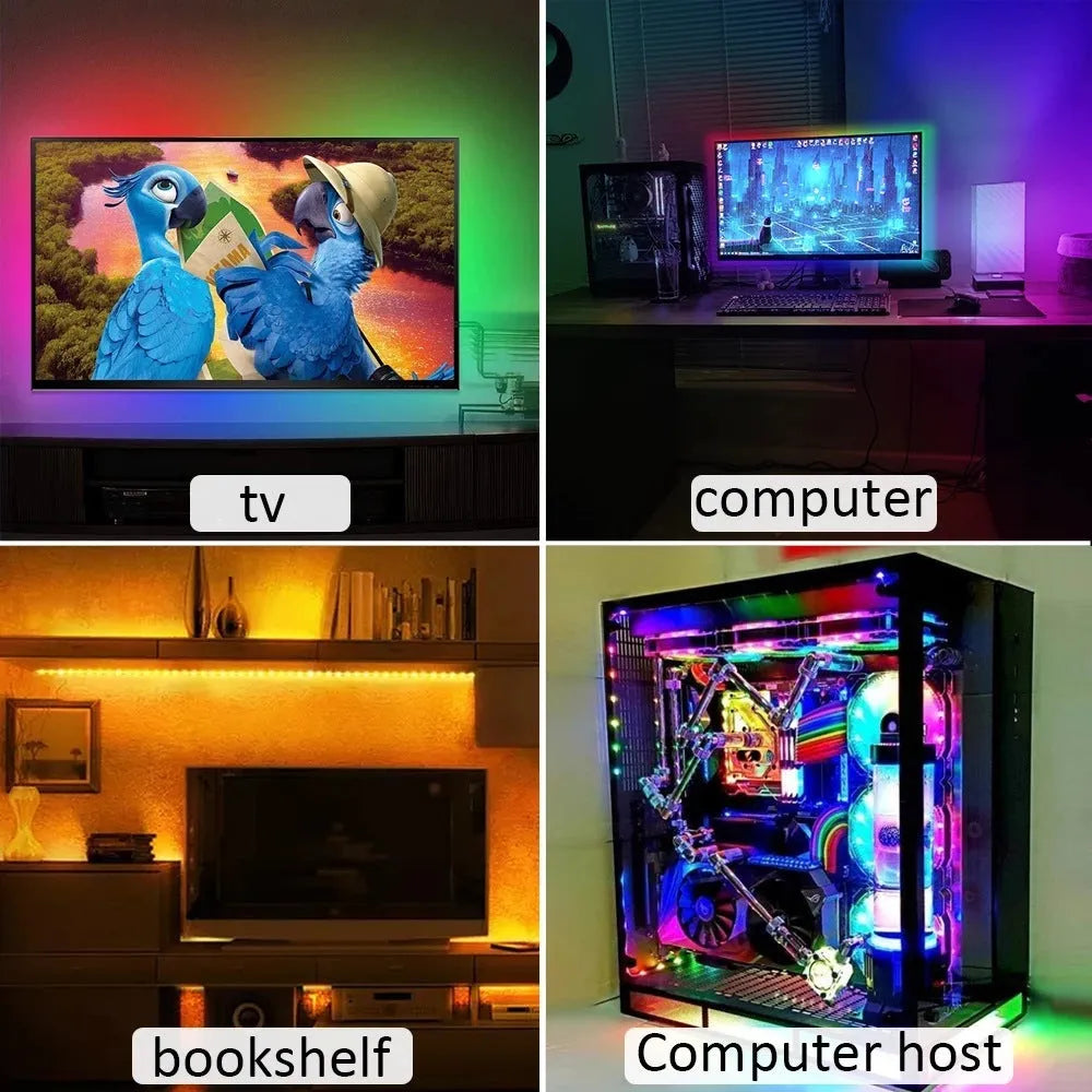 USB LED strip with 3-button controller, 60 SMD2835 LEDs per metre, for TV background lighting