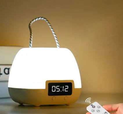 White rechargeable LED night light with remote control and projection for bedroom and baby care