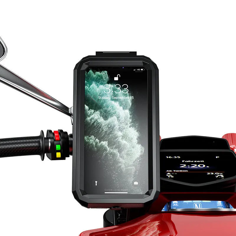 Outdoor riding rainproof charging mobile phone case holder with cable fast charging for cycling handlebar mount