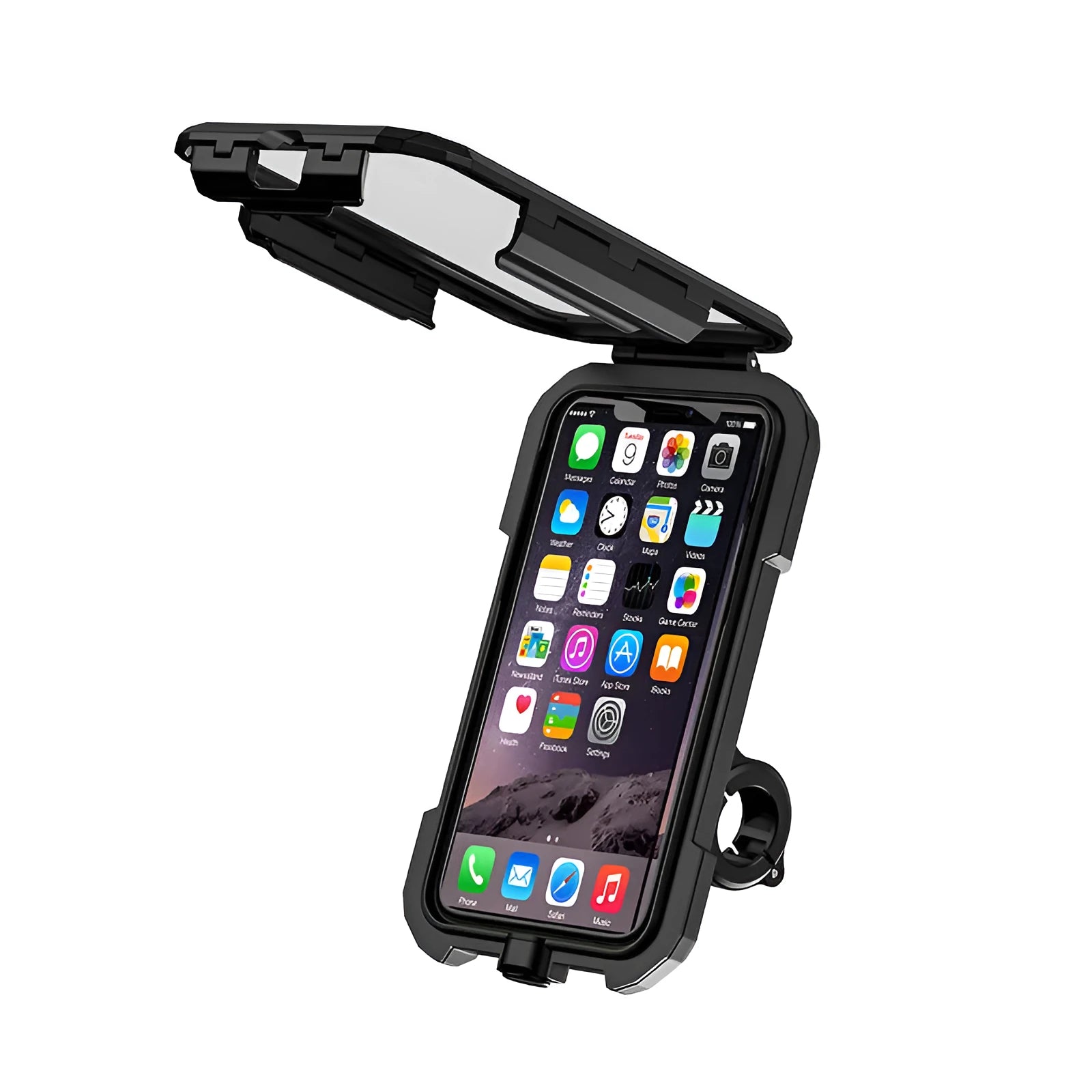 Outdoor riding rainproof charging mobile phone case holder with cable fast charging for cycling handlebar mount