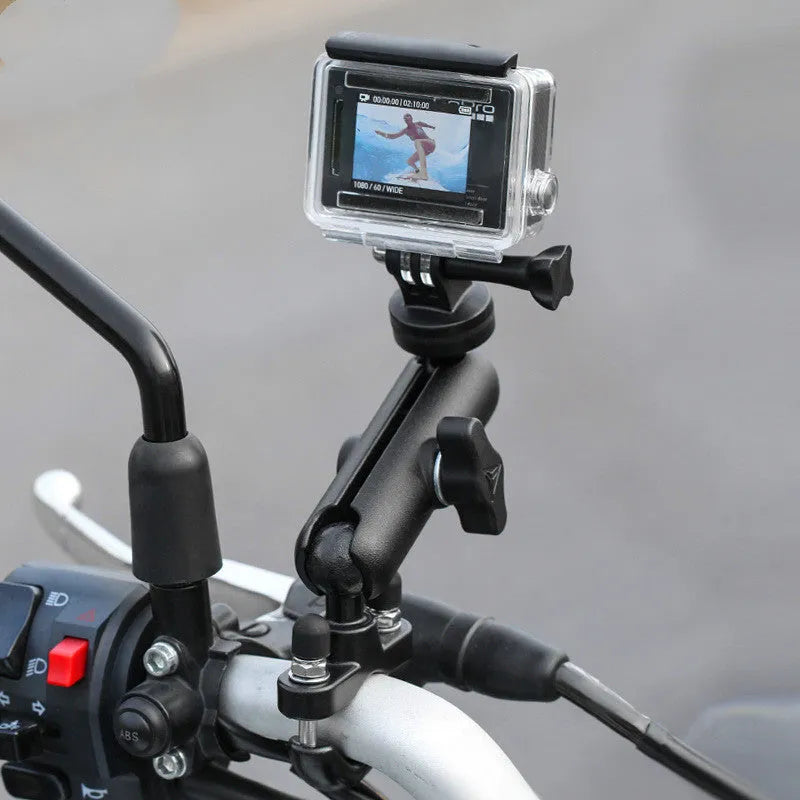 MOTOWOLF motorcycle driving recorder bracket base, aluminium alloy 360 degree rotation, mirror holder or handlebar type