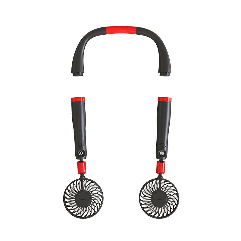 Rechargeable 3-in-1 mini fan in white with ABS and silicone build, 330mm length, 4000mAh battery
