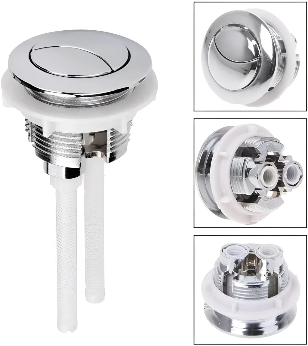 38mm round white double flush button for one-piece toilet tank made from ABS plastic