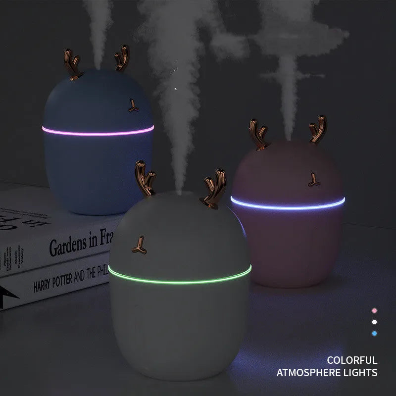 USB portable humidifier cute pet style 84x84x127mm 300ml tank 2W available in blue pink white