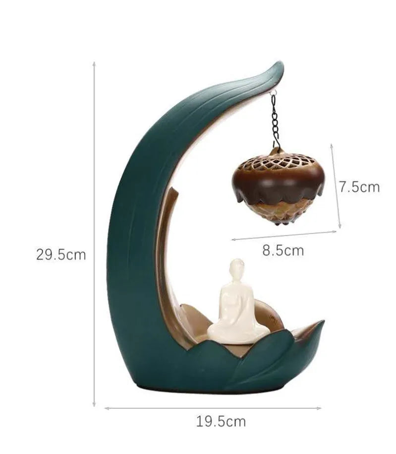 Ceramic creative backflow aroma diffuser decoration Buddha statue figure ornament pottery