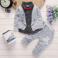 Toddler boys casual printed suit set jacket and trousers childrens clothing
