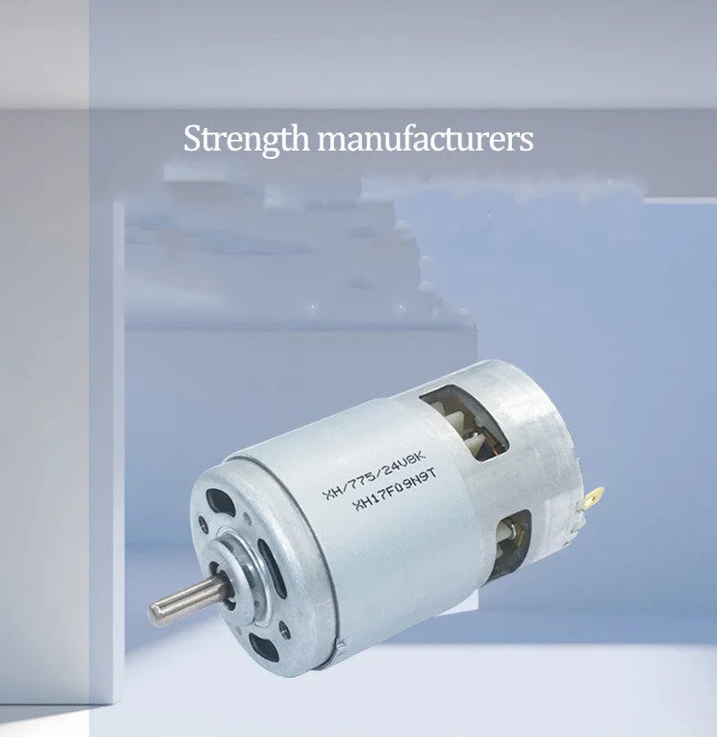 775 DC geared motor with 45mm diameter, 5mm shaft, and cooling fan for hair dryers and power tools