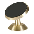 Universal magnetic car phone holder with circular base in black, silver, and gold colour options