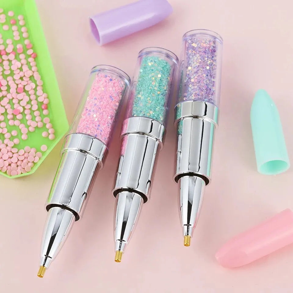 Diamond painting point drill pen in pink purple green colours for manual 5D diamond placement