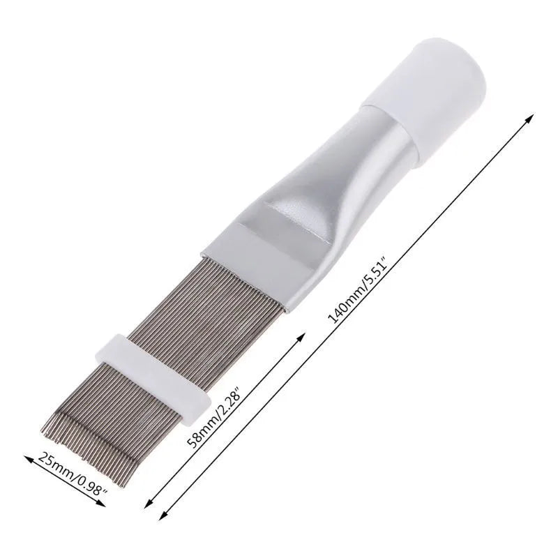 Stainless steel air conditioning fin comb and cleaning brush tool with 140mm length