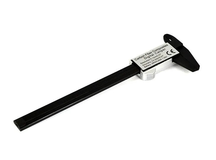Silver metal casing electronic digital depth vernier caliper 0-150mm with LCD display on white background