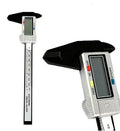 Silver metal casing electronic digital depth vernier caliper 0-150mm with LCD display on white background