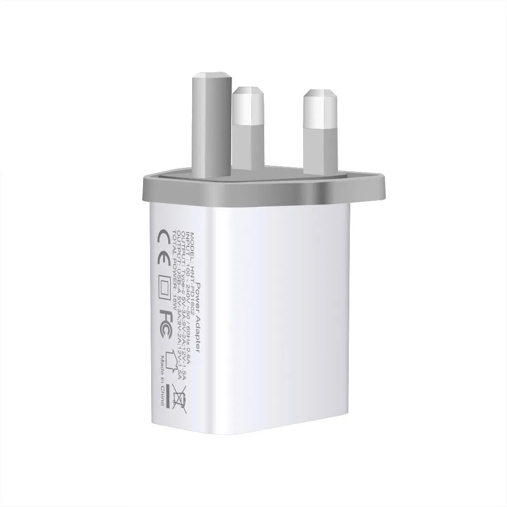 White 18W USB Type-C fast charging plug with dual ports for Apple iPhone 12 phones