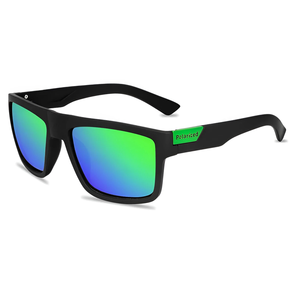 Polarized sports sunglasses with TAC lenses, PC frame, UV400 protection, and black colour option