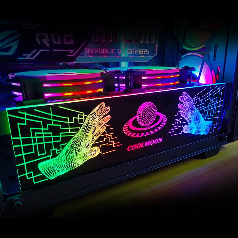 RGB power supply compartment light board 300 x 86.8 x 85mm with small 4PIN DC5V interface and 490mm wire