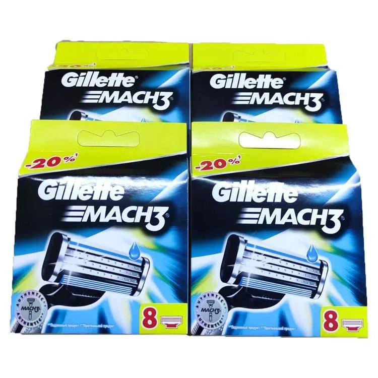 Gillette Front Speed 3 blue manual razor and pack of 8 replacement blade cartridges.