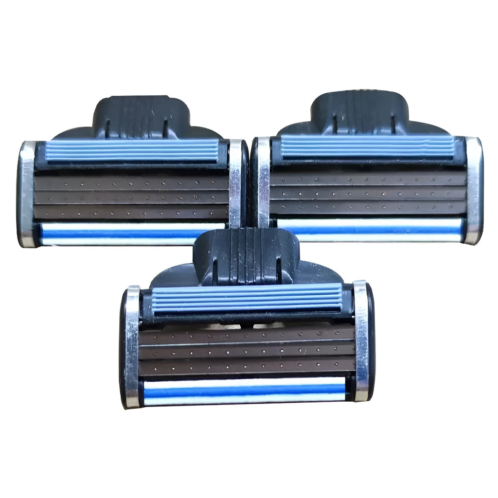 Gillette Front Speed 3 blue manual razor and pack of 8 replacement blade cartridges.