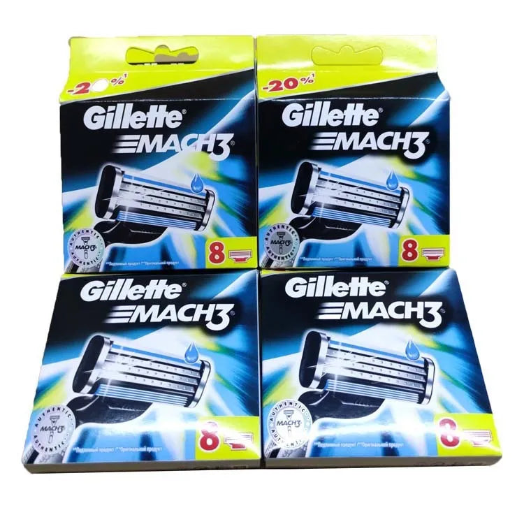 Gillette Front Speed 3 blue manual razor and pack of 8 replacement blade cartridges.