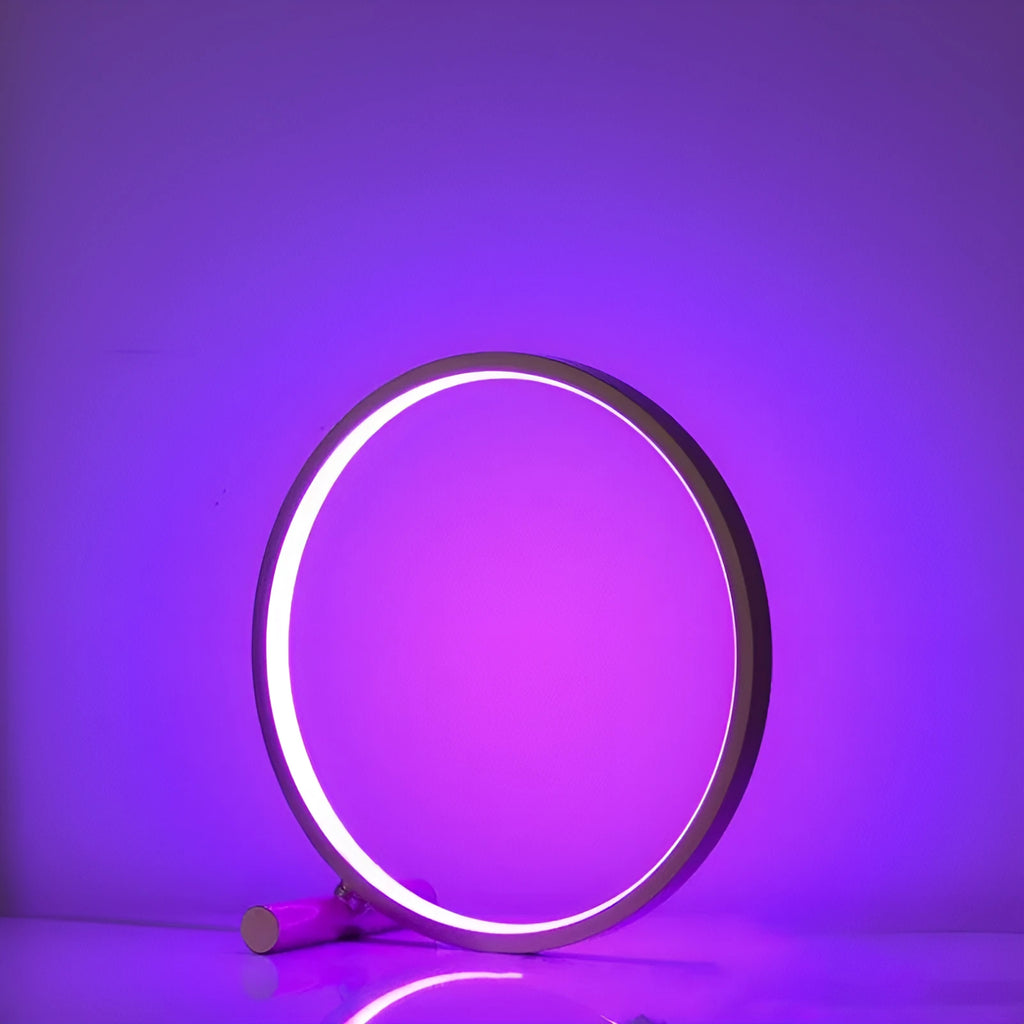 Nordic simple USB table lamp with RGB atmosphere, metal holder, in black colour