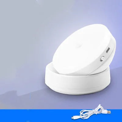 A pair of compact wireless LED lights with motion sensor for cabinets and hallways.