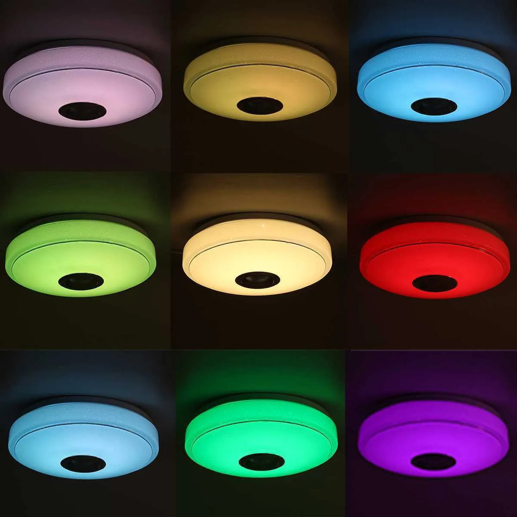 Tuya WiFi smart ceiling light with round acrylic shade in high-side silver finish, 33cm diameter, for living room or bedroom
