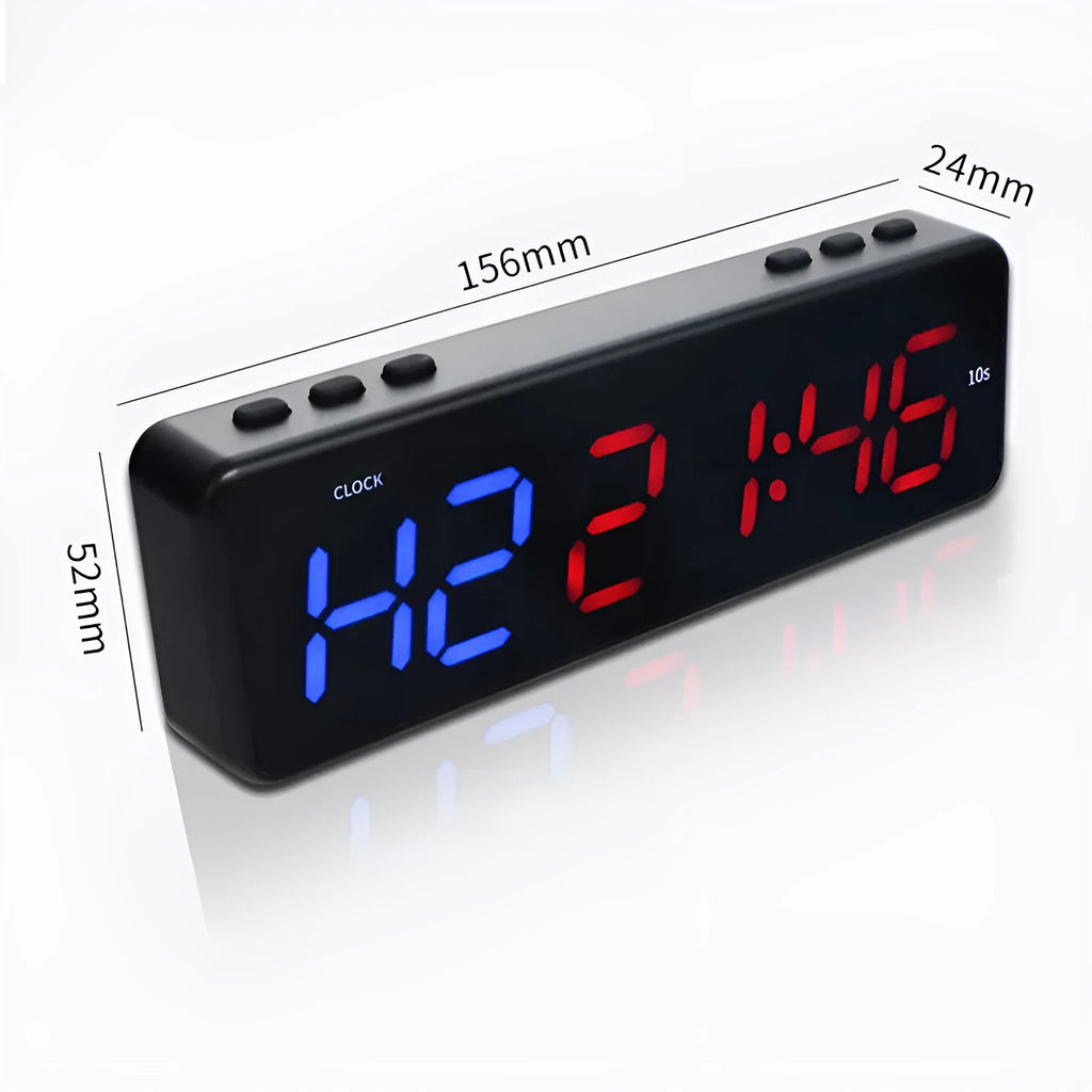 Fitness exercise timer with magnetic suction mount and 1-inch plastic display showing seconds