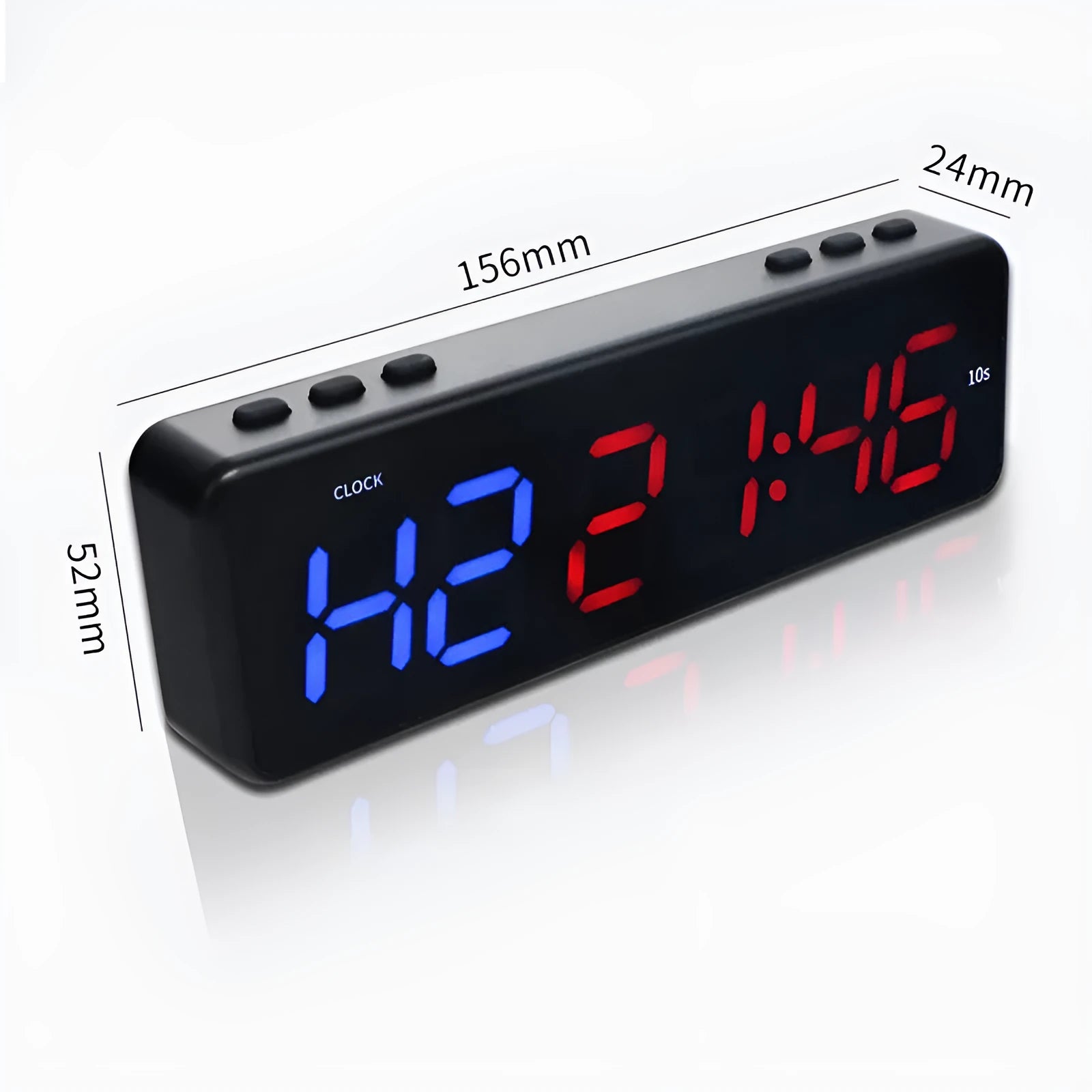 Fitness exercise timer with magnetic suction mount and 1-inch plastic display showing seconds