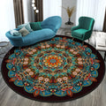 National style round polyester rug in circular shape with machine-woven pattern