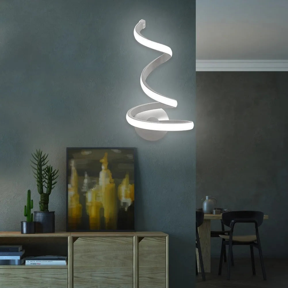 Modern aluminium wall lamp with snake design decorative lighting in contemporary style